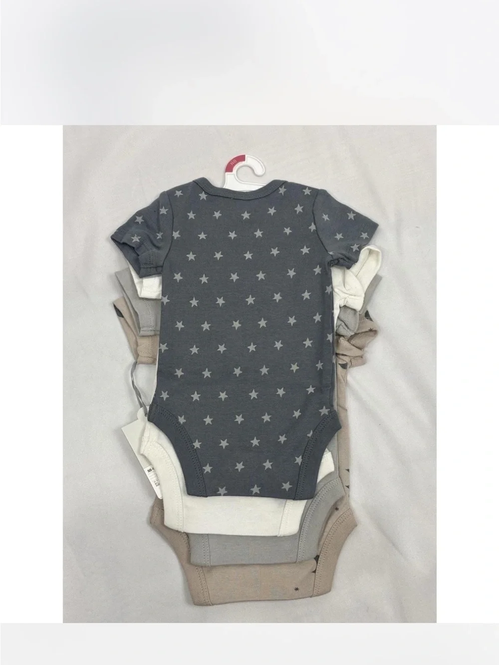 Unisex Neutral Moon & Star Short-Sleeve Baby One-Piece 4-Pack